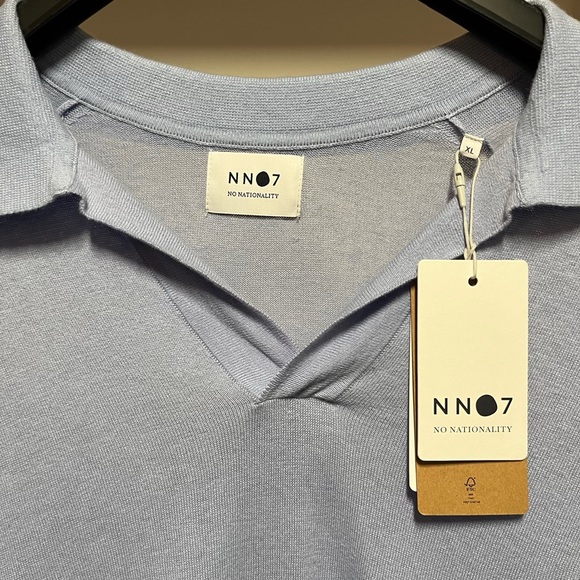 No Nationality Collar Polo Blue Size XL new with tags - Picture 10 of 10